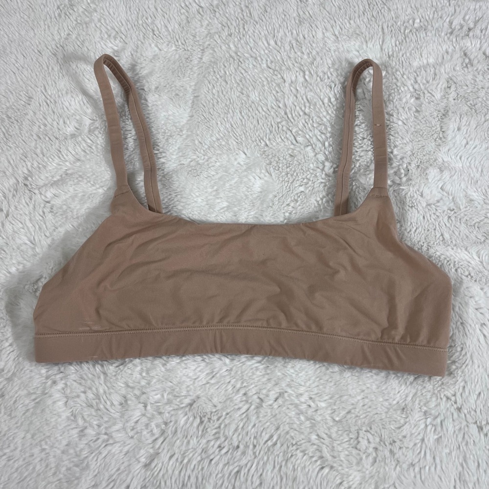 SKIMS Womens Fits Everybody Scoop Bralette Tan Sand Small Adjustable Straps NWOT